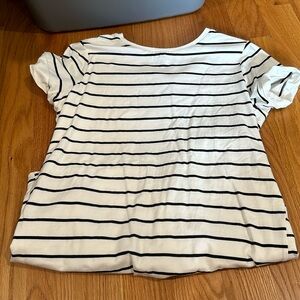 Café society black and cream striped shirt dress